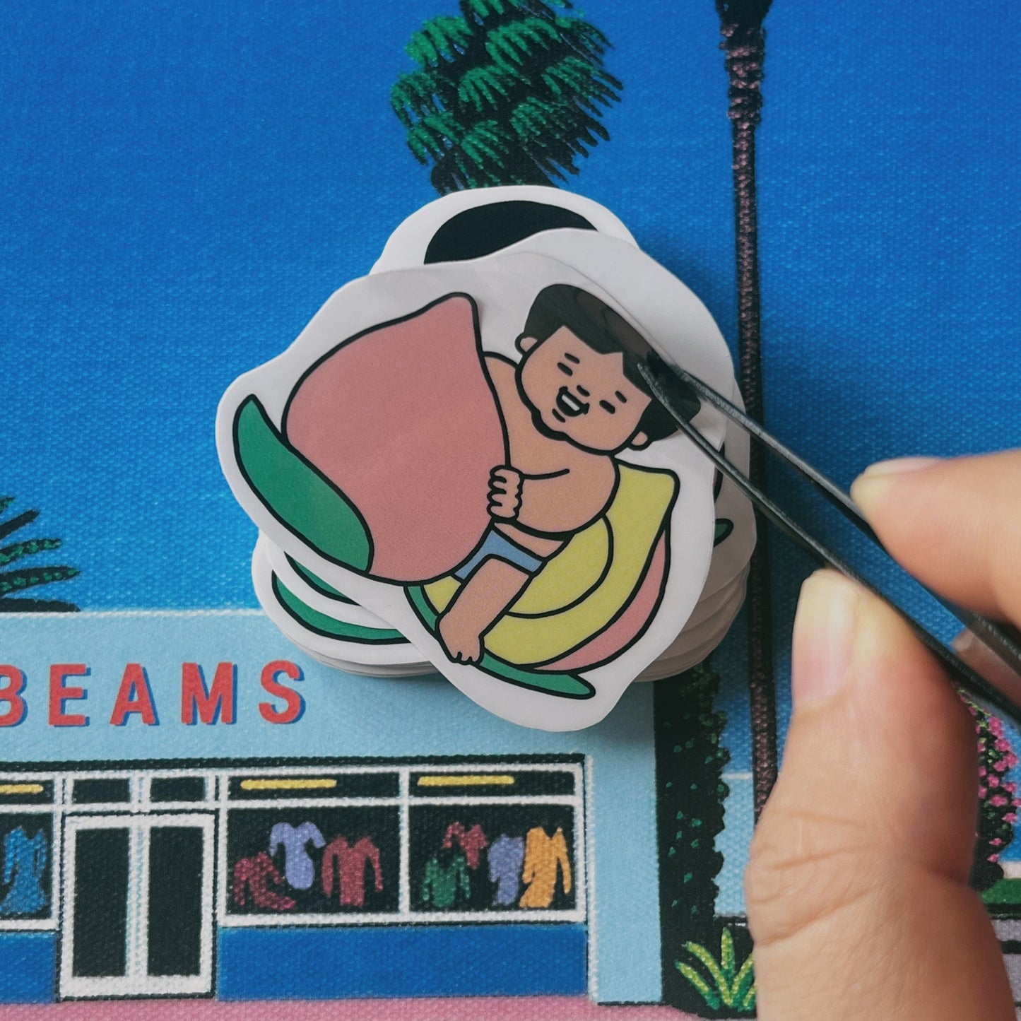 Peach Boy Clear Sticker