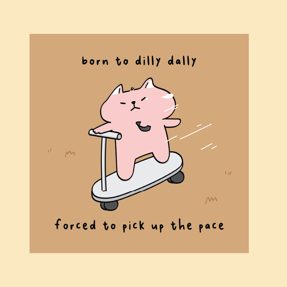 born to dilly dally card