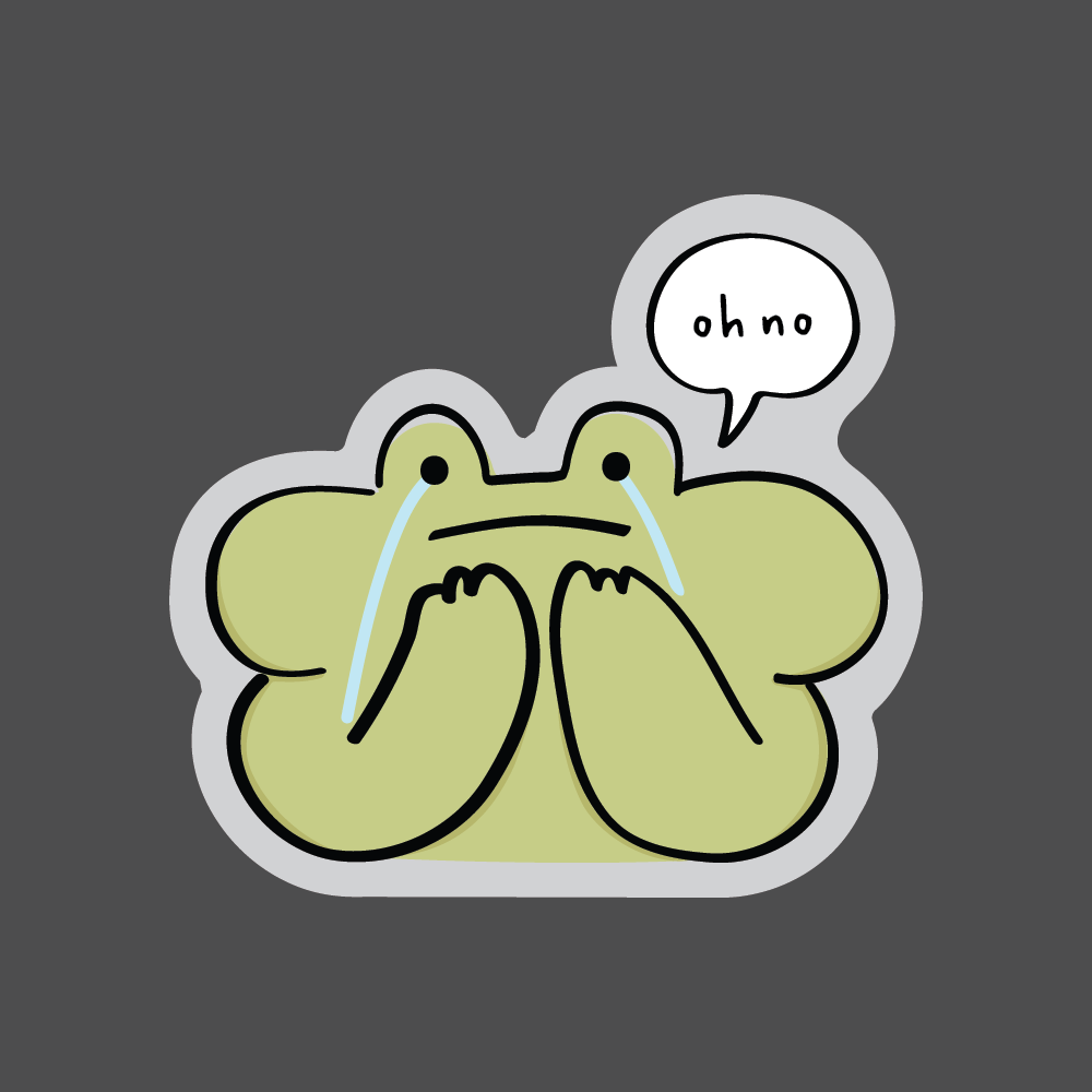 anxious frog sticker
