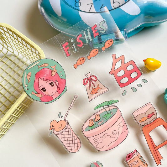 Fishes Clear Sticker Sheet