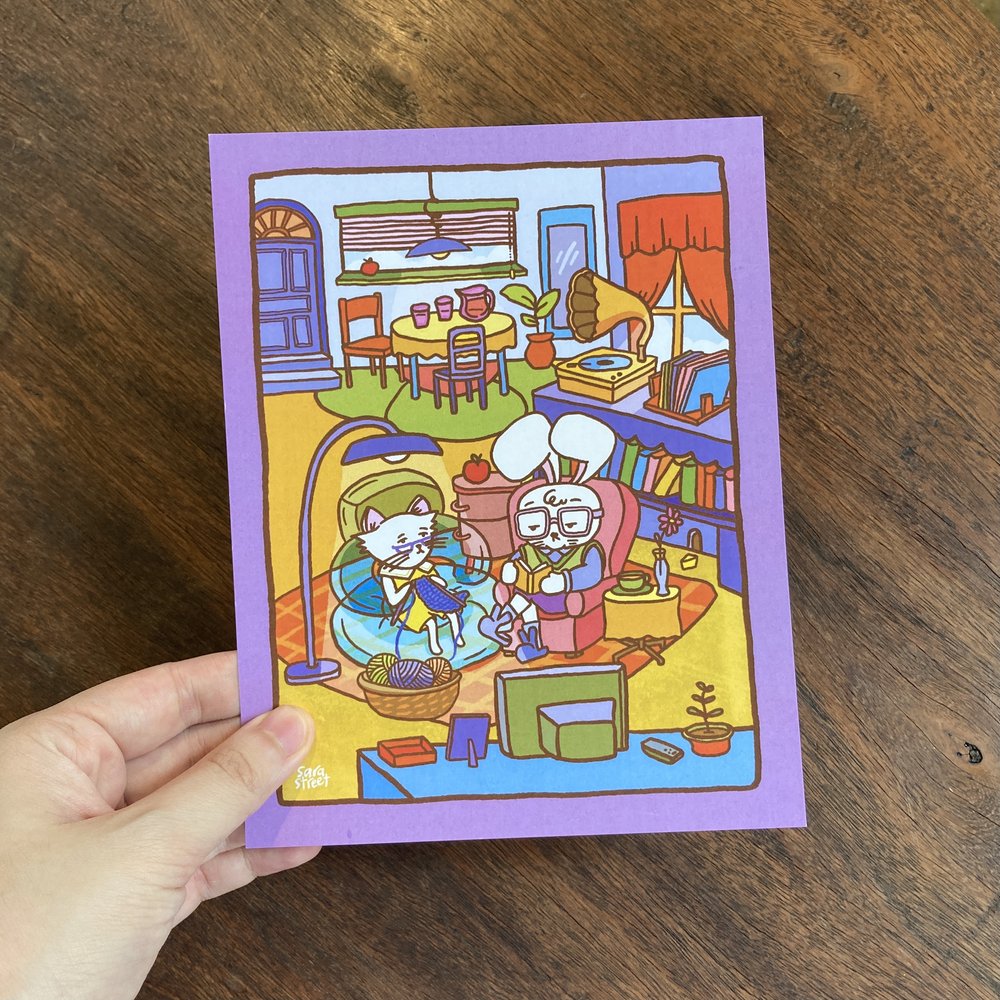 Laura & Lambo at Home Print