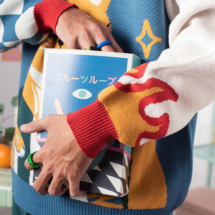 Burning Cat Knitted Sweater