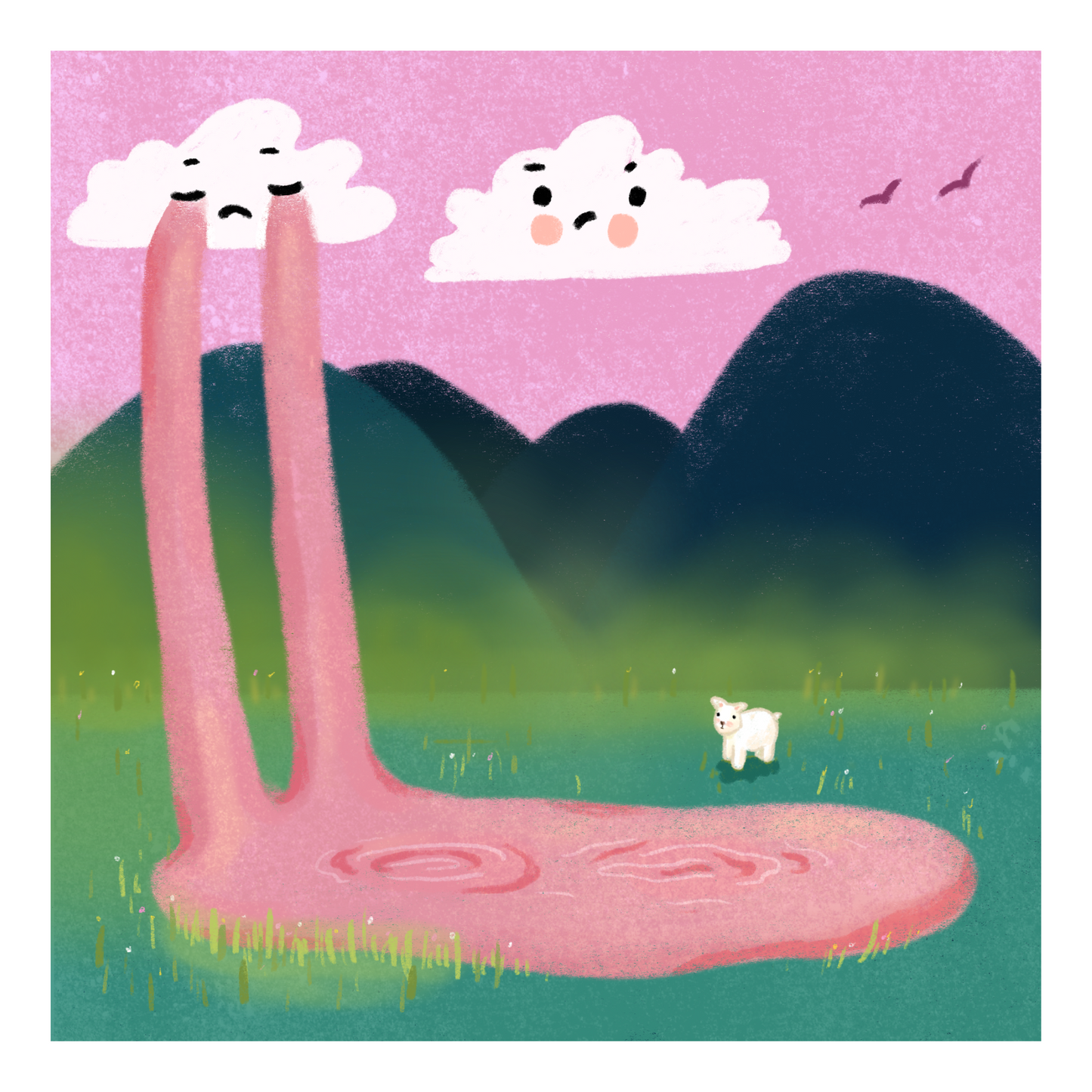 surreal sheep print