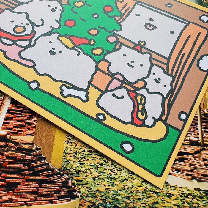 Christmas Cotton Dogs Greeting Card