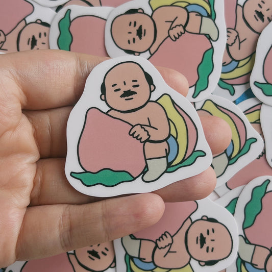 Peach Uncle Clear Sticker