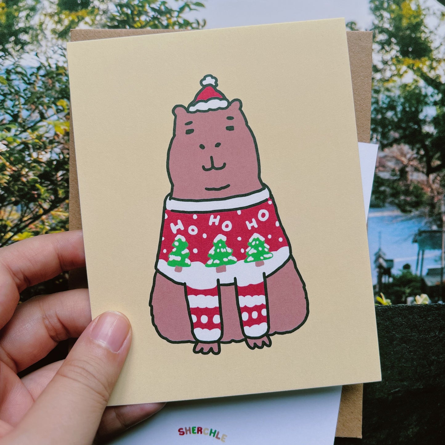 Capybara's First Christmas Greeting Card