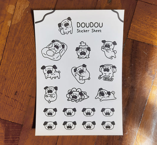 Doudou The Pug Sticker Sheet