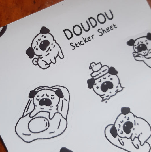 Doudou The Pug Sticker Sheet