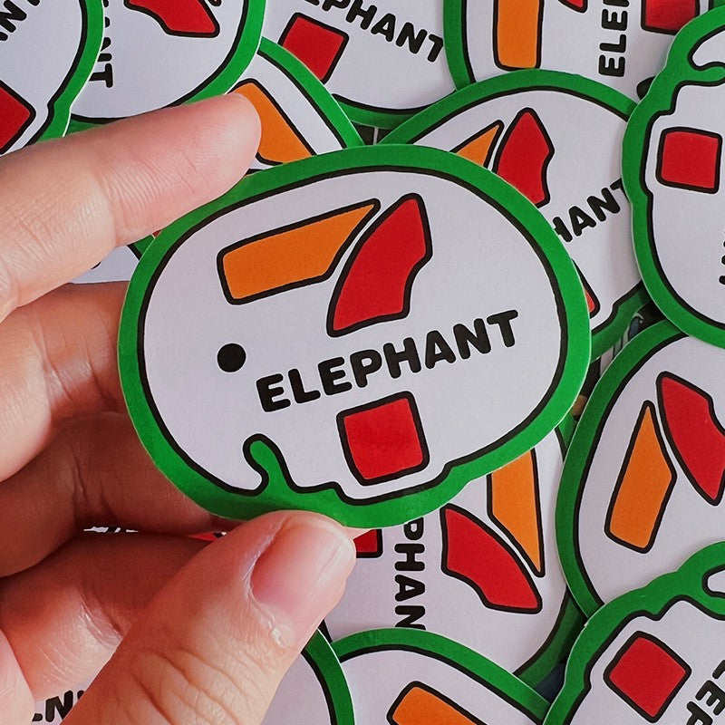 Seven Elephant Vinyl Sticker