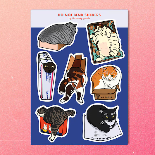 Do Not Bend Funny Mailer Theme Sad Cat Meme Sticker sheet