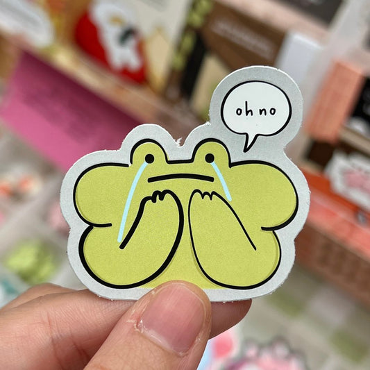 anxious frog sticker