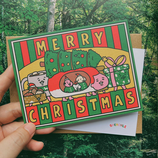 The Merry Christmas Traveling Troupe Greeting Card