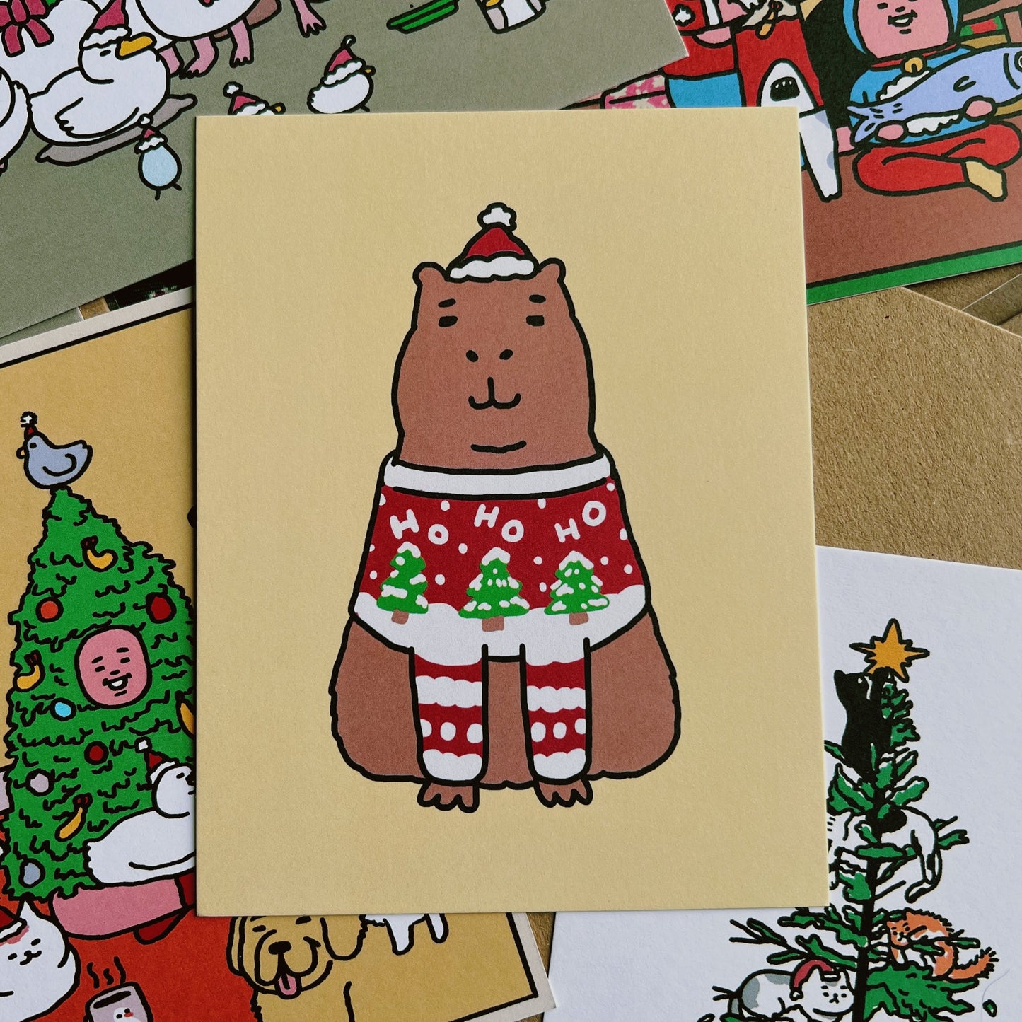 Capybara's First Christmas Greeting Card