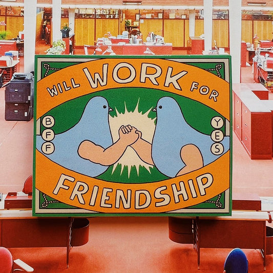 Will Work For Friendship Vinyl Sticker