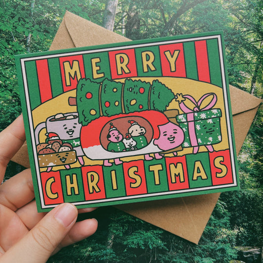 The Merry Christmas Traveling Troupe Greeting Card