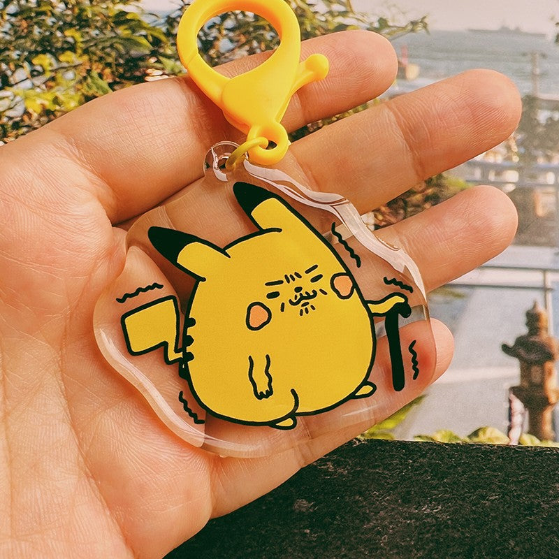 Old Pikachu Walk Epoxy Acrylic Keychain