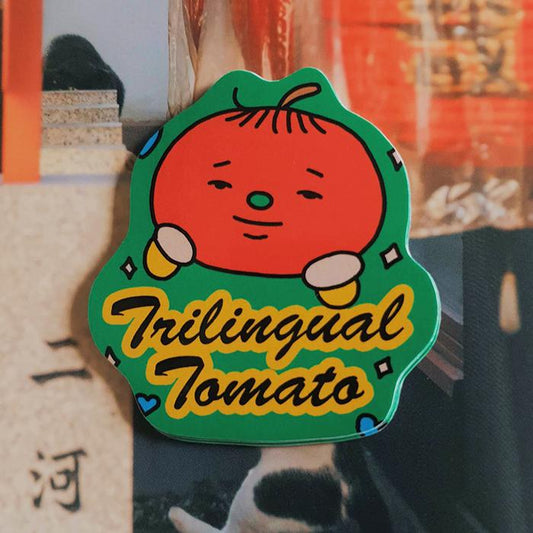 Trilingual Tomato Sticker