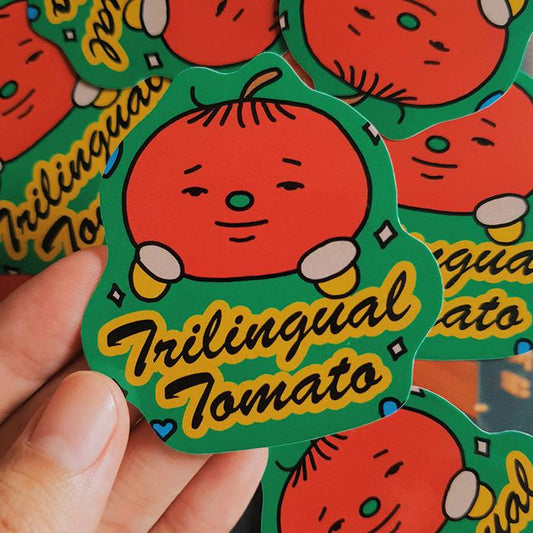 Trilingual Tomato Sticker