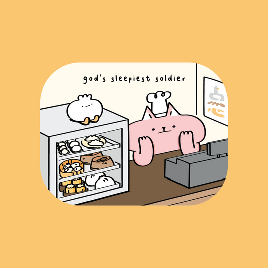 god's sleepiest soldier sticker