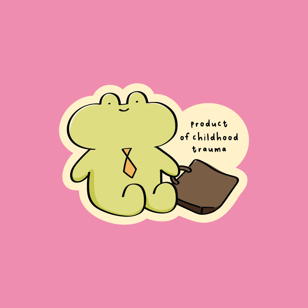 product of childhood trauma sticker – Wormhole
