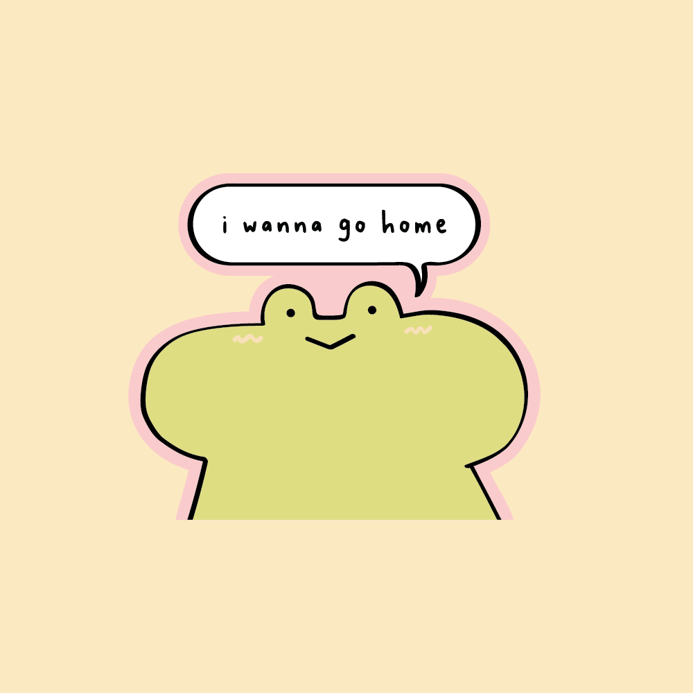 frog wanna go home sticker