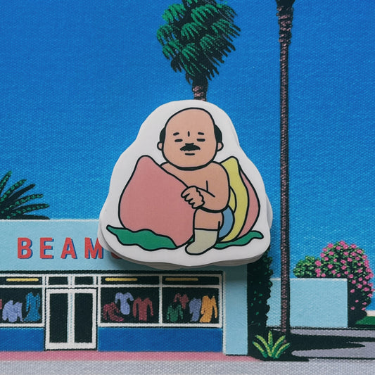 Peach Uncle Clear Sticker