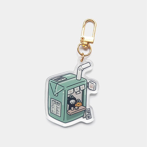 Coffee Shop Juice Box Keychain