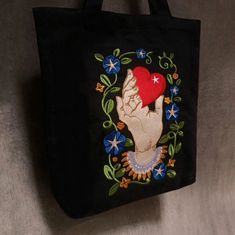 Cupid's Touch Embroidered Totebag