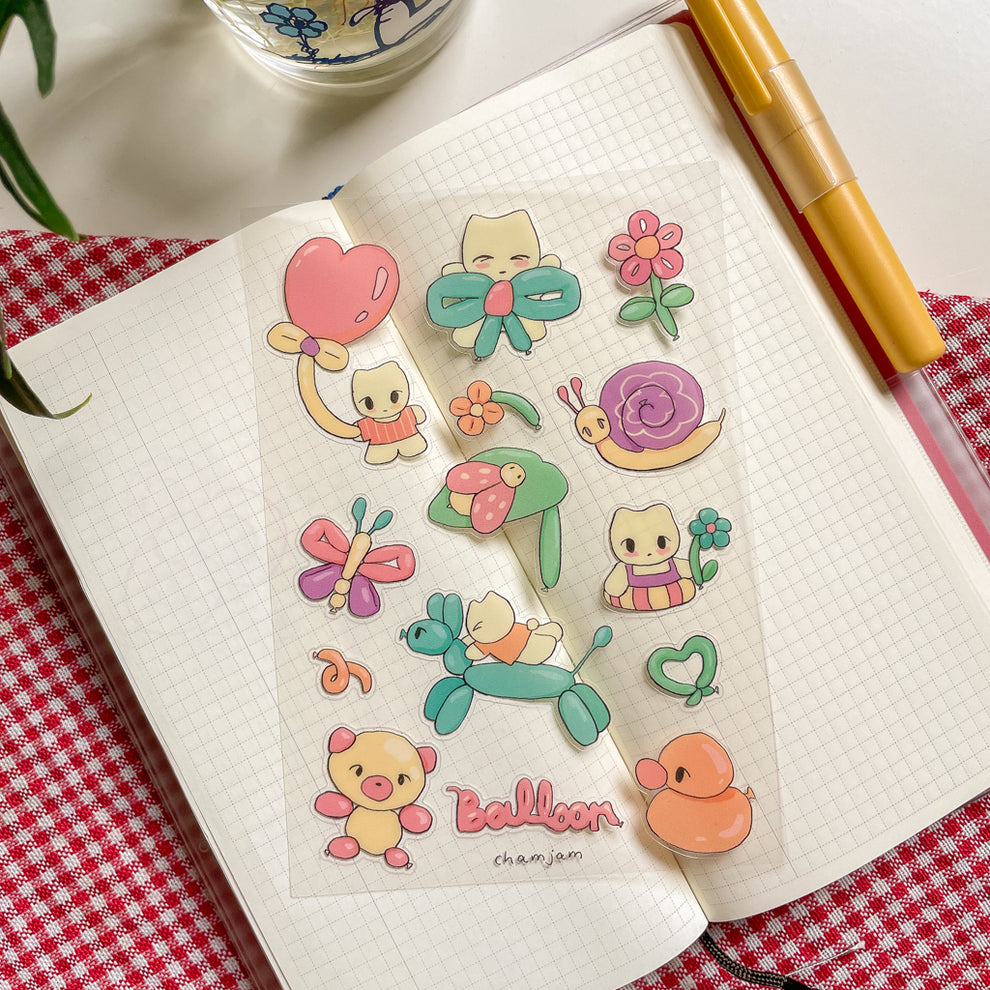 Balloon Clear Sticker Sheet – Wormhole