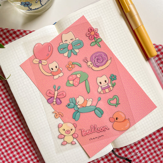 Balloon Clear Sticker Sheet