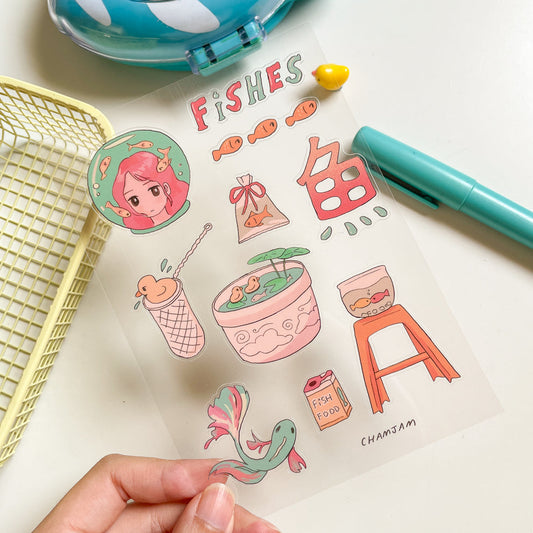 Fishes Clear Sticker Sheet
