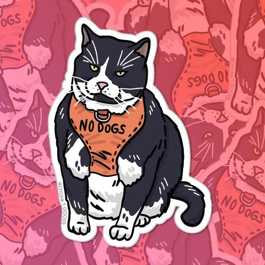 No Dogs Chonk Cat Sticker
