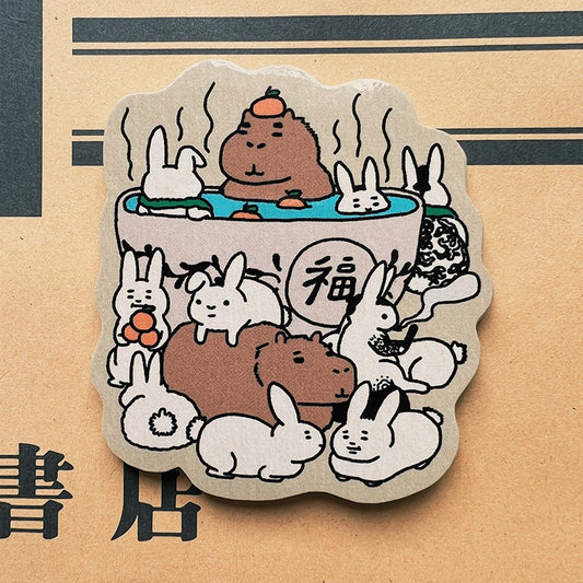 Rabbit Year with the Capybaras Sticker