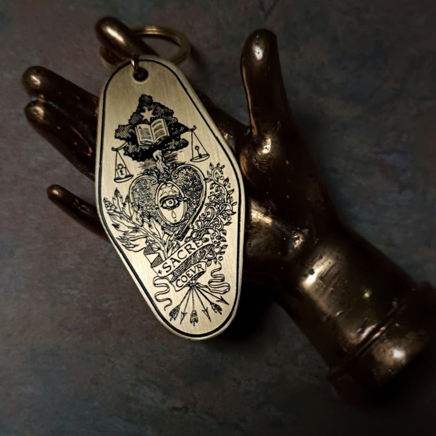 Illustrated Brass Keychain