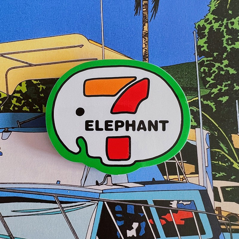 Seven Elephant Vinyl Sticker