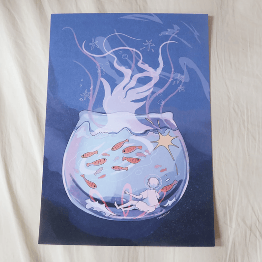 Jelly Fishbowl A4 Print