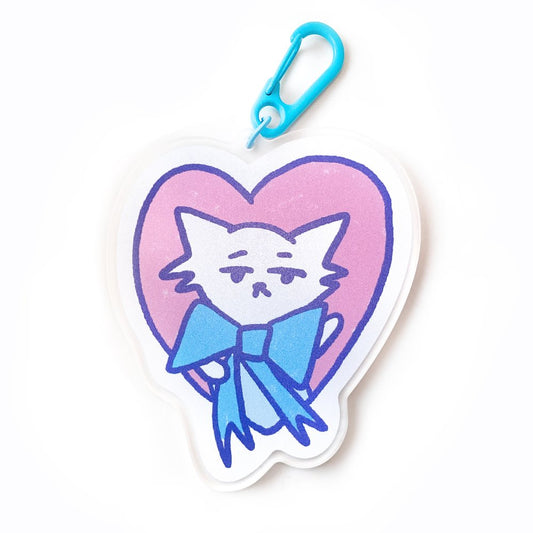 Kitty Ribbon Matte Keychain