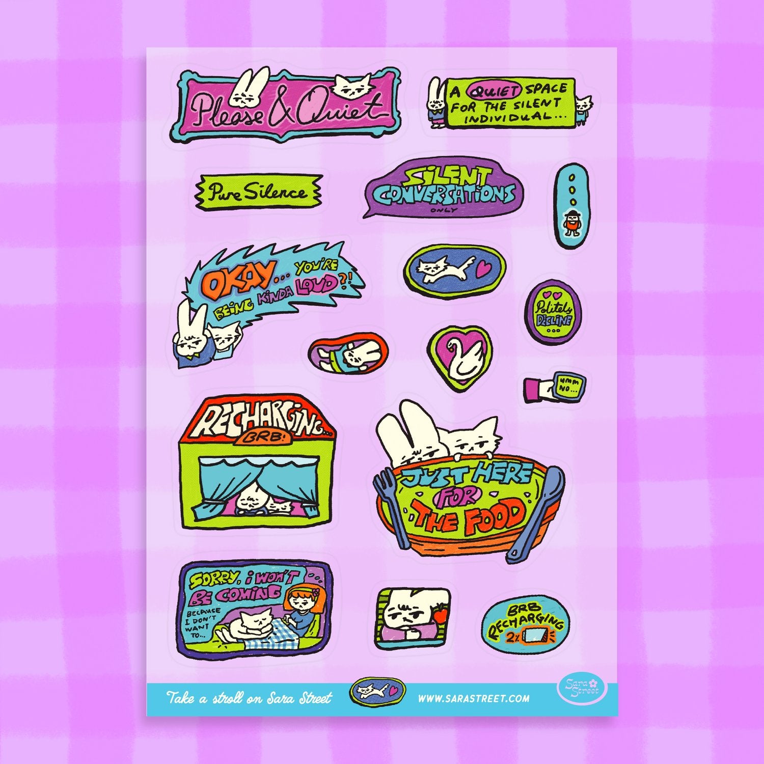 Please Geuster Sticker Please & Quiet Sticker Sheet – Wormhole