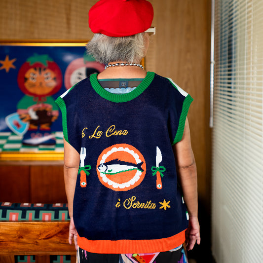 Dinner O Clock Two Faced Knitted Vest
