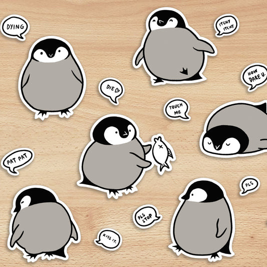 Cute Chonky Penguin Sticker Sheet