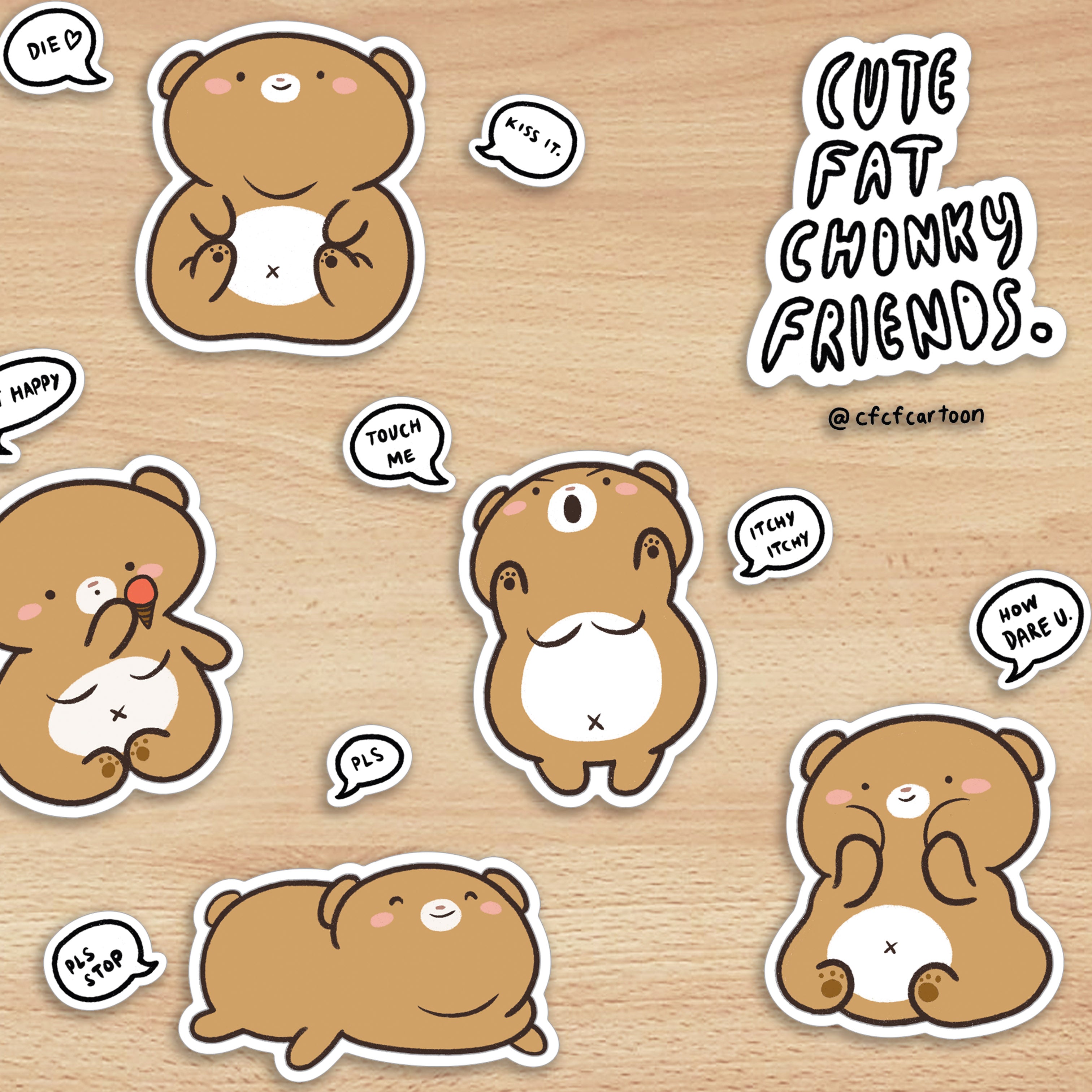 Cute Chonky Teddy Sticker Sheet – Wormhole
