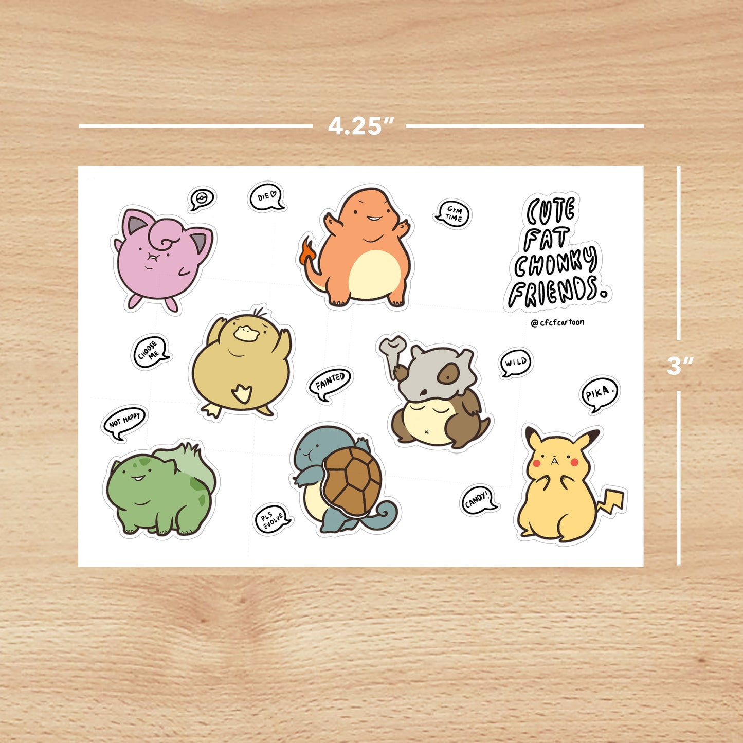 Cute Chonky Pokémon Sticker Sheet