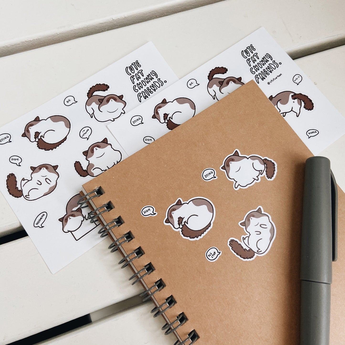 Cute Chonky Cat Sticker Sheet