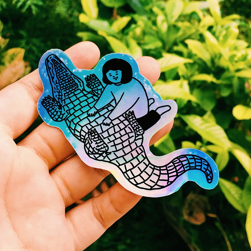 Alligator-kun Holographic Sticker