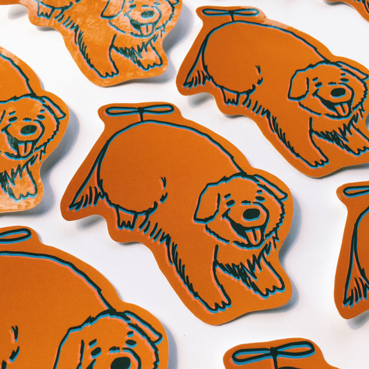 Heli Golden Retriever Sticker