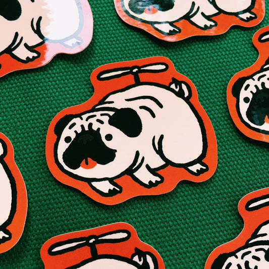 Heli Pug Sticker