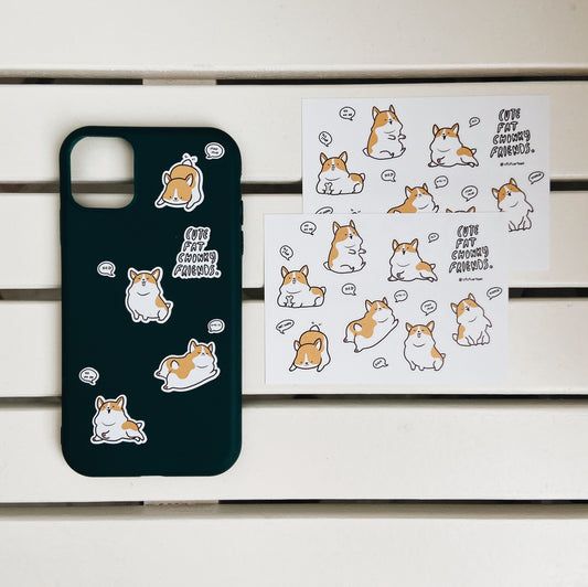 Cute Chonky Corgi Sticker Sheet