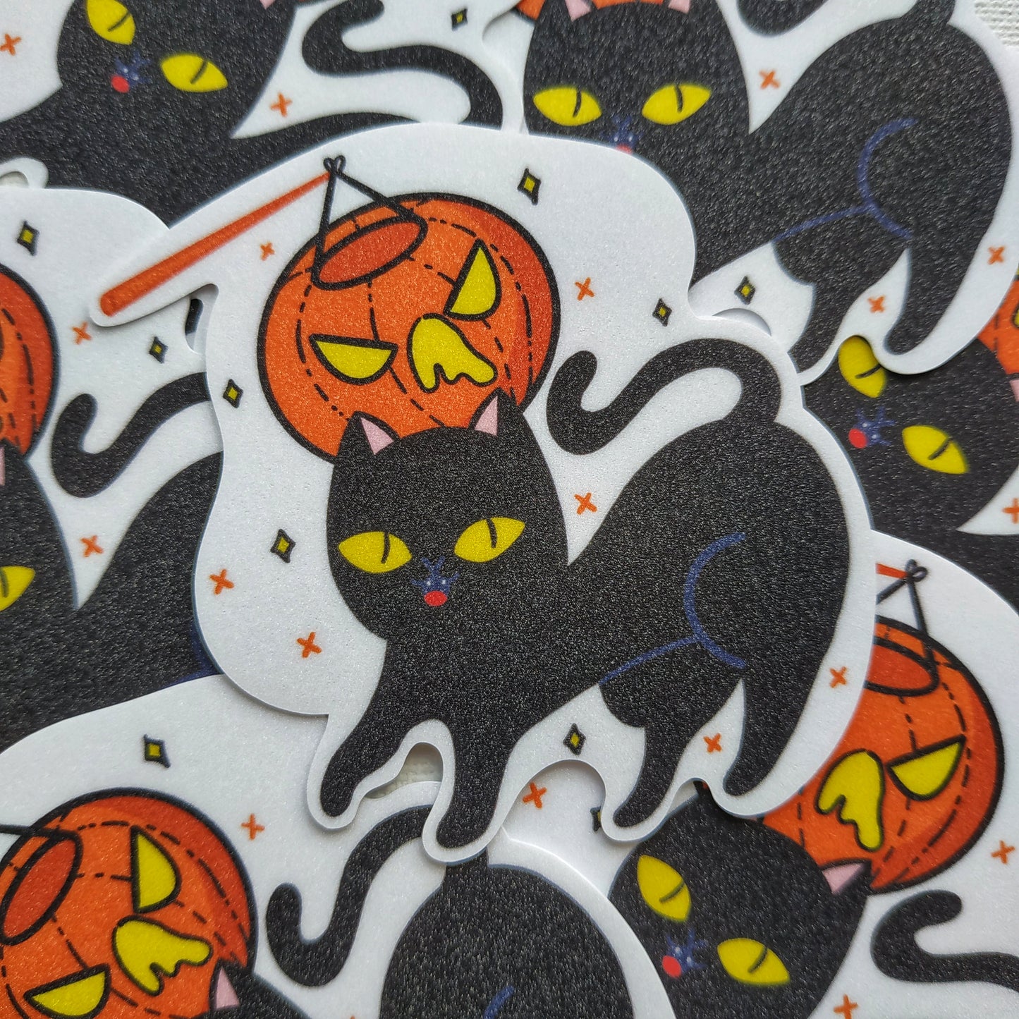 Meowloween Lantern Cat Sticker