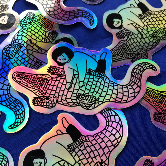 Alligator-kun Holographic Sticker