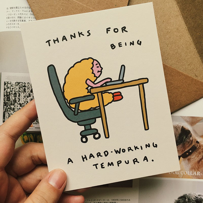 Thanks for Being a Hard-Working Tempura Greeting Card